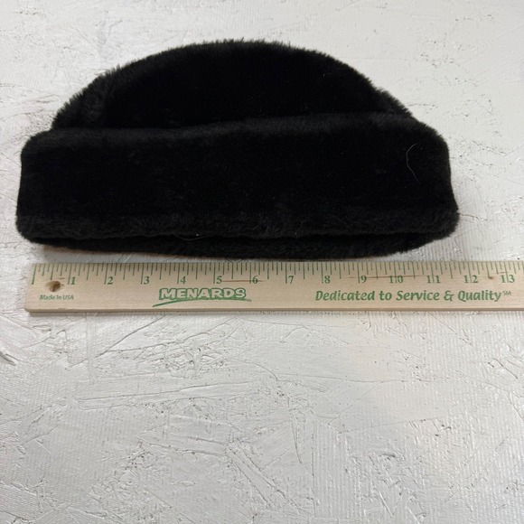 Vintage Black Faux Fur Hat Union Made Small Winter Warm Cosplay‎ Costume - Picture 4 of 6